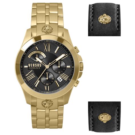 versus versace gold watch with lion and crystals|Buy Versus Versace Chrono Lion men's Watch VSPBH1L21.